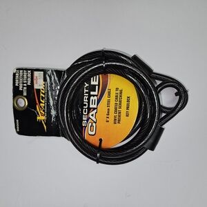 New X Factor Security Cable with Key Padlock - Black
